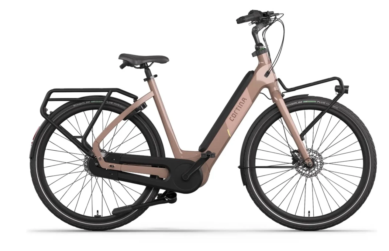 Cortina integrated enviolo bruin cortina elektrische moedefietsen