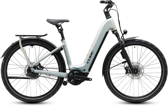 Cube kathmandu hybrid deluxe exc800 dames zilver mat cube elektrische fietsen