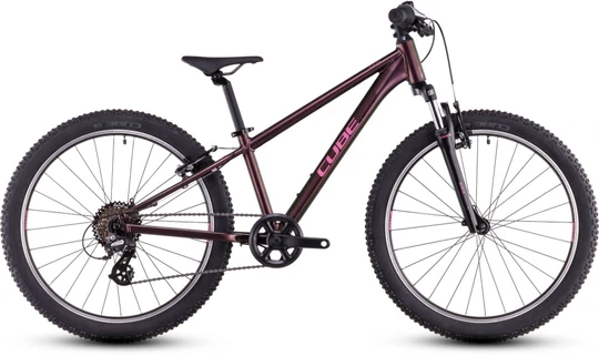 Cube kinderfiets acid 240 jongens roze zijkant