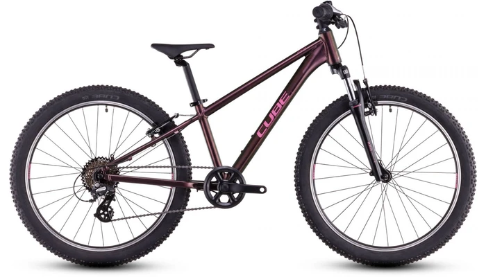 Cube kinderfiets acid 240 jongens roze zijkant