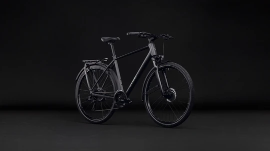Cube kathmandu one heren zwart mat cube fietsen voorkant