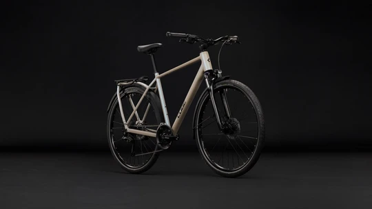 Cube kathmandu one heren zilver mat cube fietsen voorkant