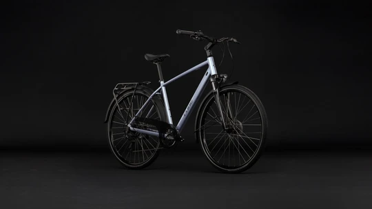 Cube touring one heren zilver blauw mat cube touring fietsen voorkant