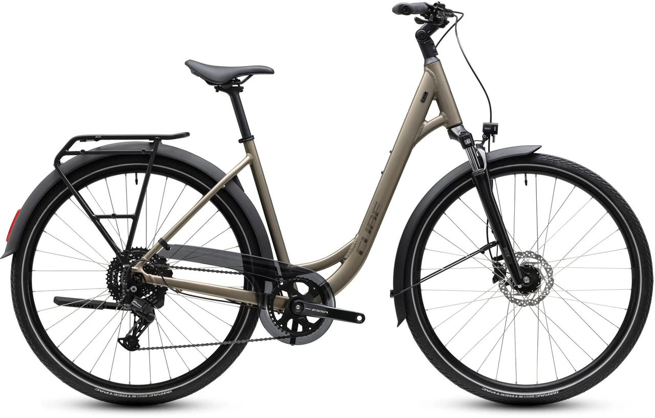 Cube touring one lage instap chroom cube touring fietsen