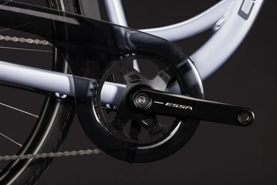 Cube touring one lage instap zilver blauw mat cube touring fietsen ketting