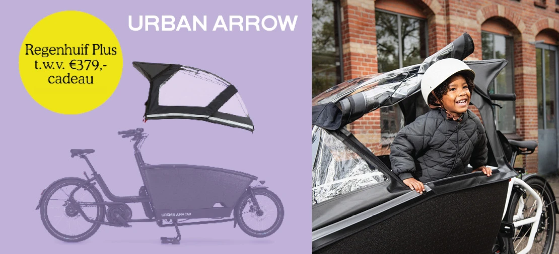 Ontvang een regenhuif cadeau bij je Urban Arrow