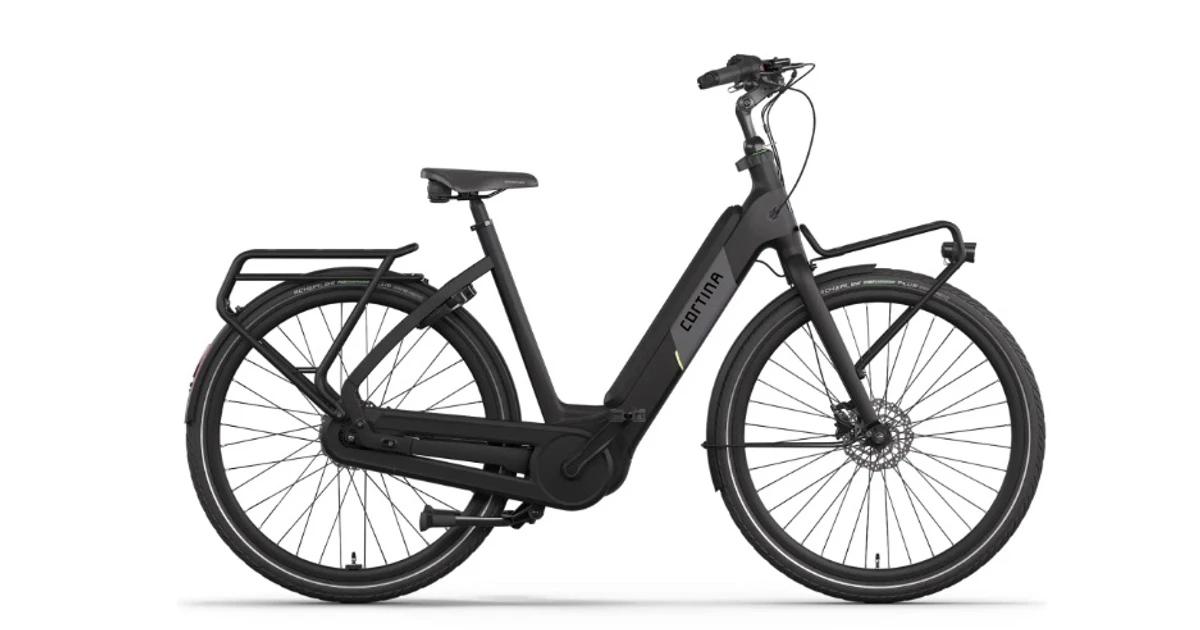 Cortina ecommon integrated db7 active m 2026 zwart mat cortina elektrische fietsen