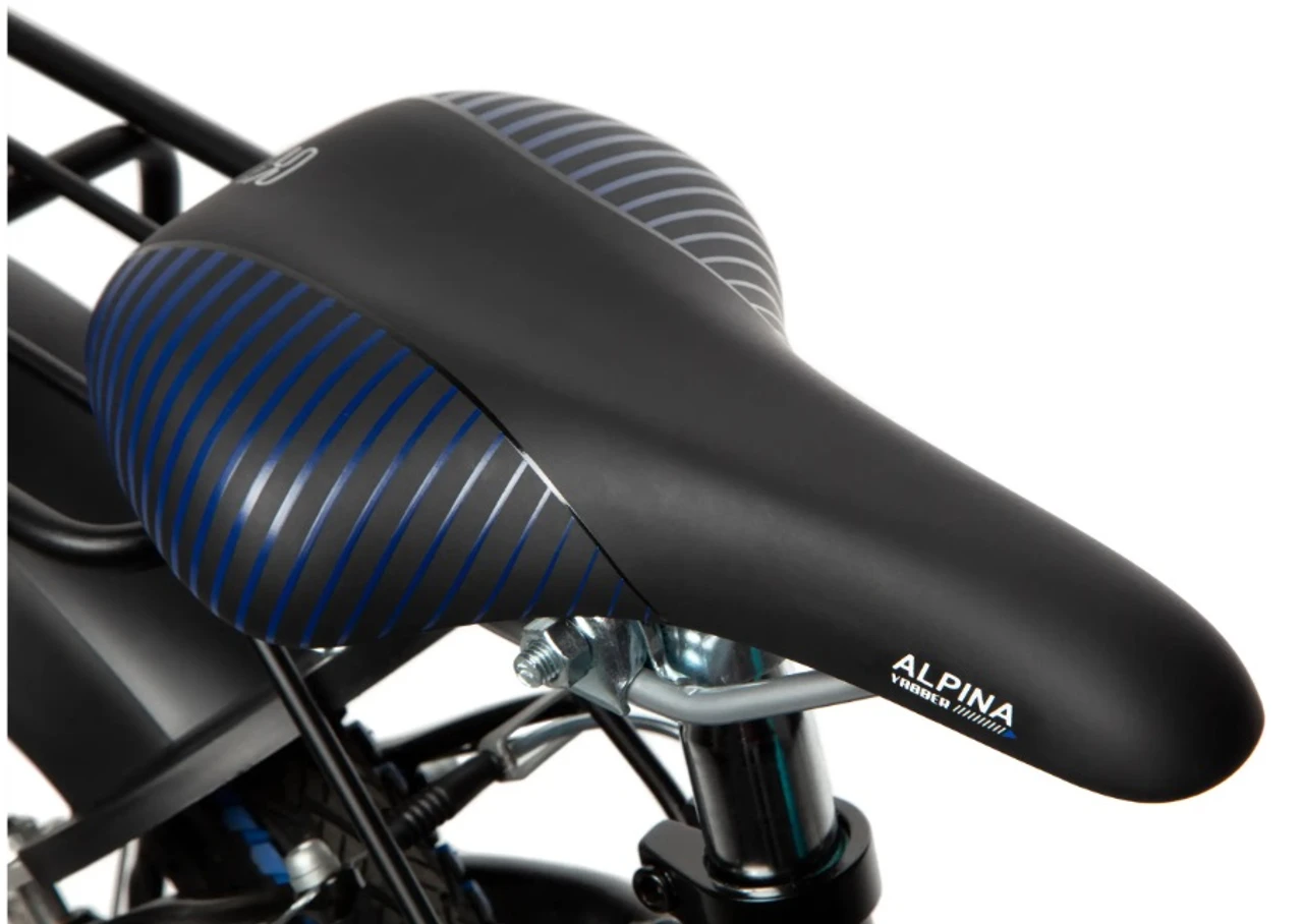 Alpina yabber 24 inch blauw mat kinderfietsen zadel