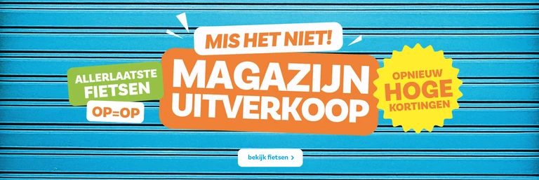 Magazijn uitverkoop Januari bij Fietsvoordeelshop