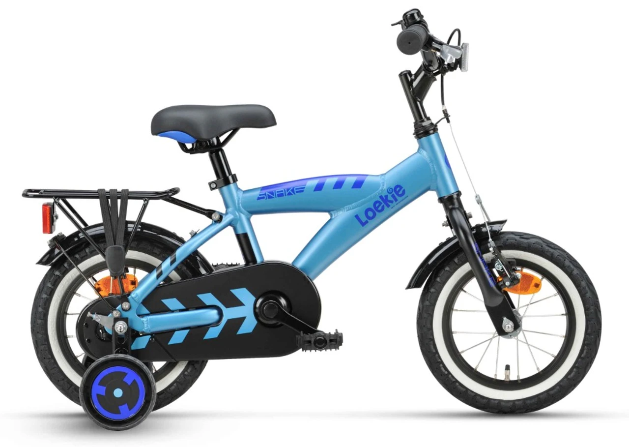 Loekie snake12 kinderfietsen blauw