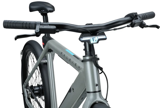 Raleigh one 2026 heren grijs raleigh elektrische stadsfiets voorkant