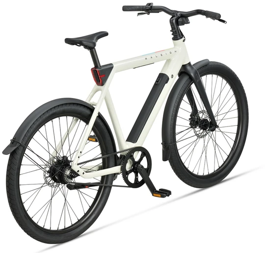 Raleigh one 2026 heren wit raleigh elektrische stadsfiets achterkant