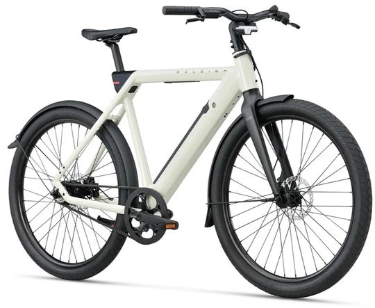 Raleigh one 2026 heren wit raleigh elektrische stadsfiets zijkant