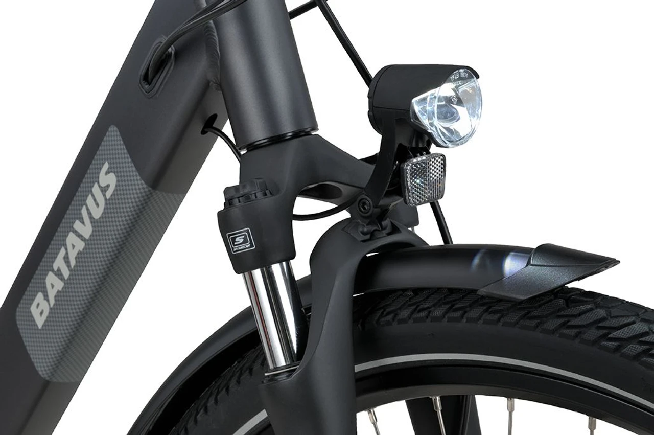 Batavus altura cp plus 2026 dames zwart mat batavus elektrische fietsen voorvork