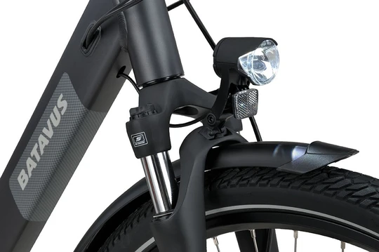 Batavus altura cp plus 2026 dames zwart mat batavus elektrische fietsen voorvork