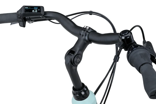 Batavus altura pt 500 wh dames blauw turqoise mat batavus elektrische fietsen stuur