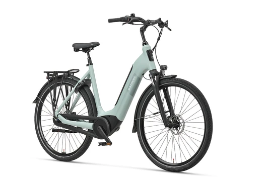 Batavus altura pt 500 wh dames blauw turqoise mat batavus elektrische fietsen voorkant