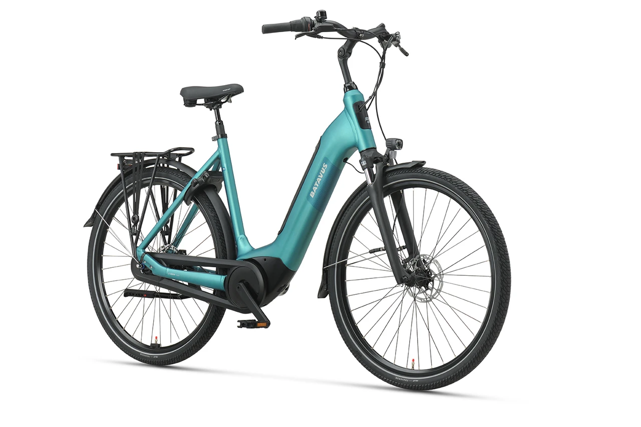 Batavus altura pt 500 wh dames blauw goen mat batavus elektrische fietsen voorkant