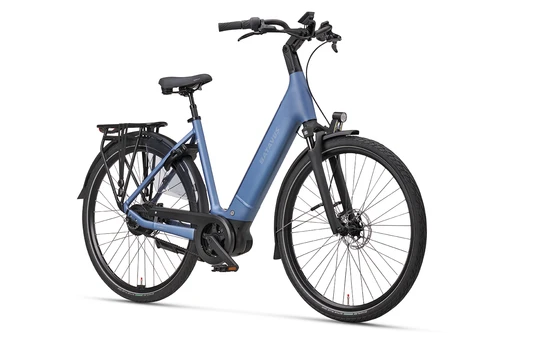 Batavus finez pt exclusive plus 2026 dames blauw mat batavus elektrische fietsen voorkant