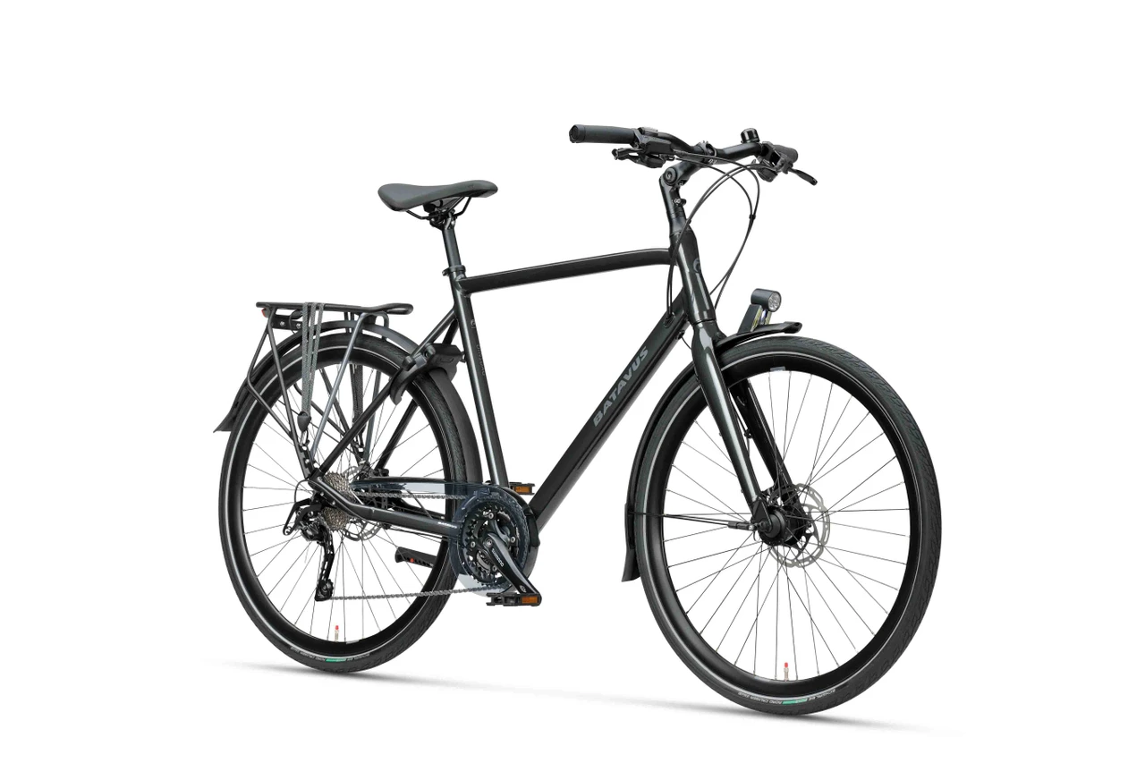 Batavus dinsdag sport 30 2022 heren zwart hybride fietsen voorkant