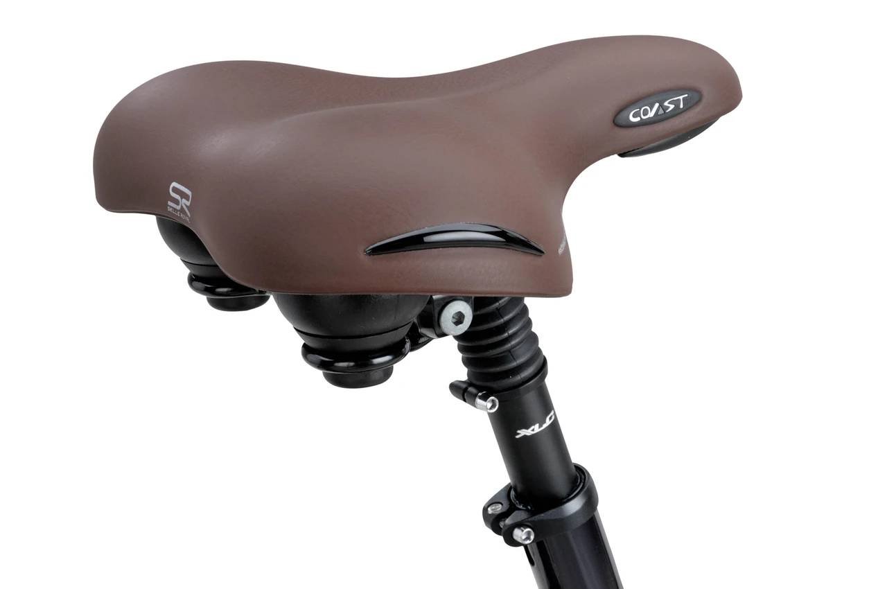 Batavus finez exclusive 2022 lage instap donkerblauw stadsfietsen zadel