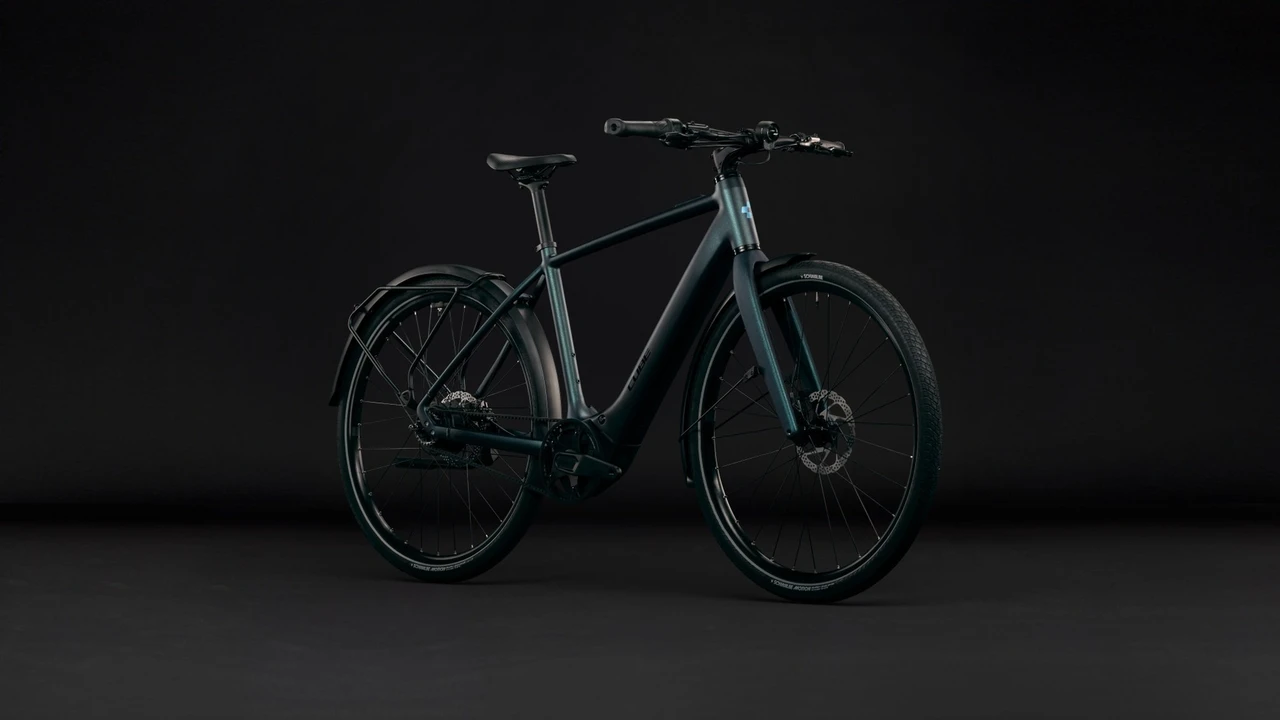 Cube editor hybrid slx 400x fe 2027 heren blauw mat cube elektrischefietsen voorkant