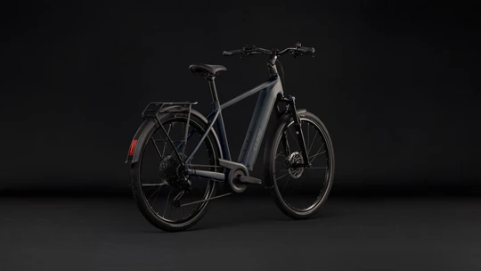 Cube touring hybrid one 600 heren grijs mat cube elektrische hybride fietsen achterkant
