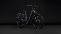 Cube touring hybrid one 600 dames grijs mat cube elektrische hybride fietsen voorkant