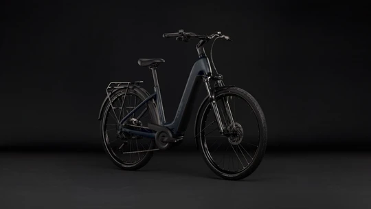 Cube touring hybrid one 600 dames grijs mat cube elektrische hybride fietsen voorkant