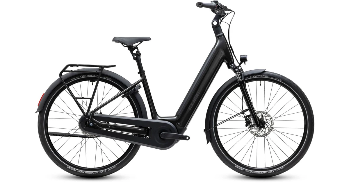 Cube supreme hybrid comfort one 600 2027 dames zwart cube elektrische stadsfietsen