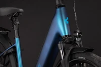 Cube supreme hybrid deluxe pro 2027 dames blauw mat cube elektrischefietsen detail