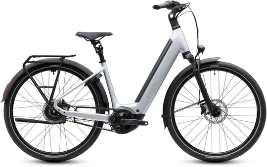 Cube supreme hybrid deluxe pro 2027 dames zilver mat cube elektrischefietsen
