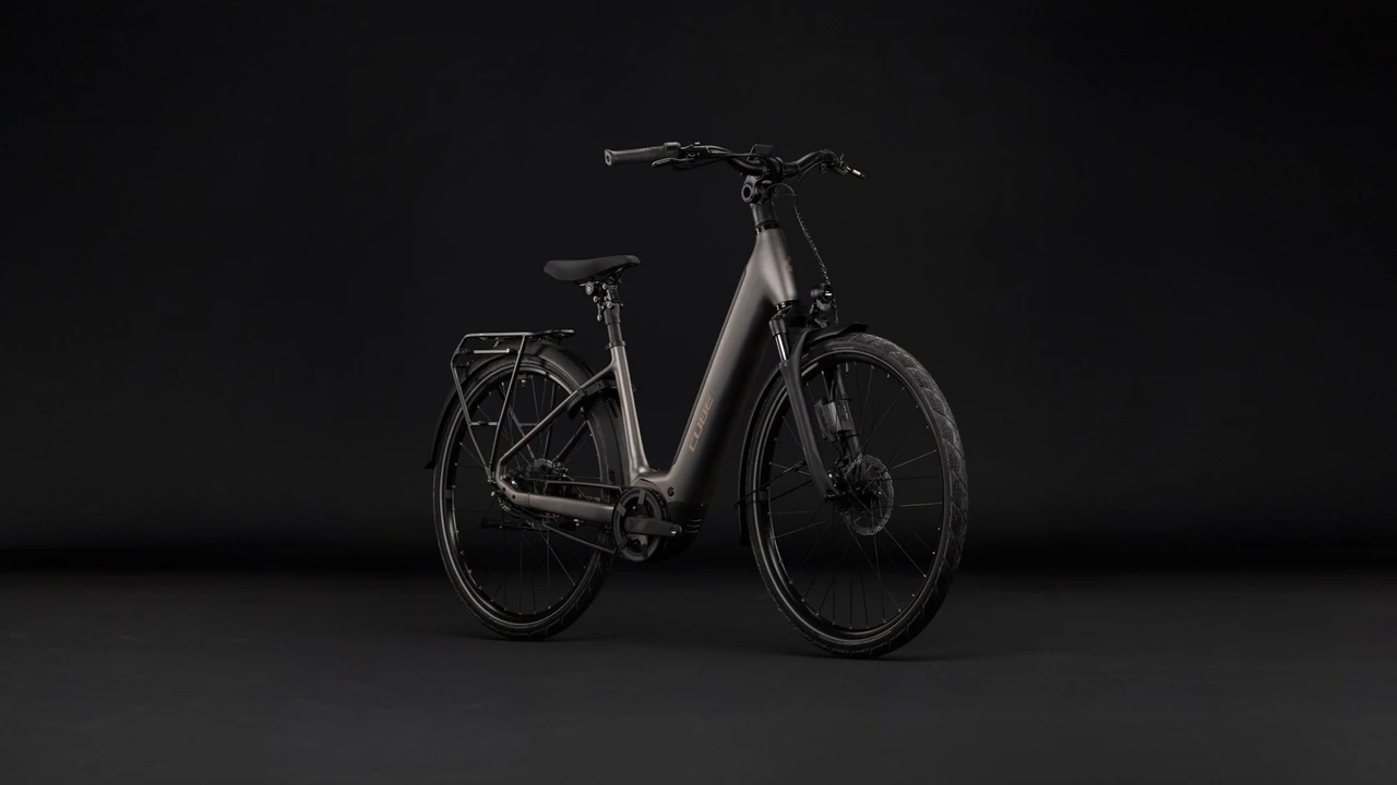 Cube supreme hybrid deluxe slx 2027 dames bruin mat cube elektrischefietsen voorkant