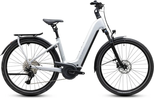 Cube kathmandu hybrid one 800 2027 dames zilver mat cube elektrische fietsen