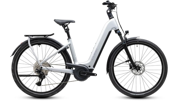 Cube kathmandu hybrid one 800 2027 dames zilver mat cube elektrische fietsen