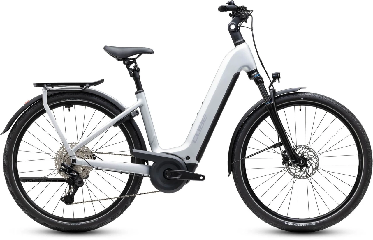 Cube kathmandu hybrid one 800 2027 dames zilver mat cube elektrische fietsen