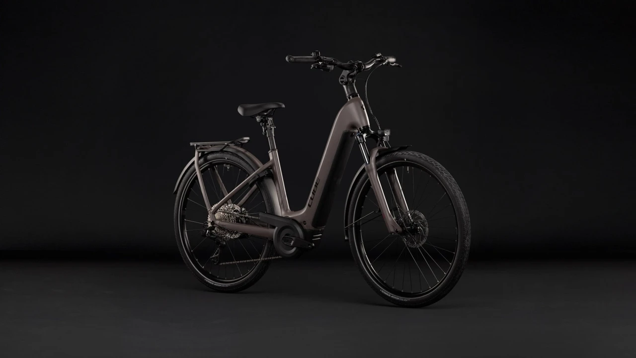Cube kathmandu hybrid one 800 2027 dames bruinmat cube elektrische fietsen voorkant