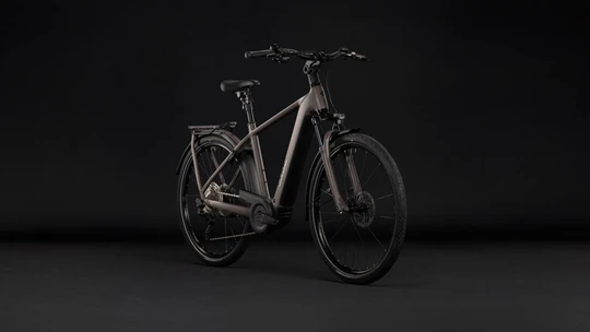 Cube kathmandu hybrid one 800 2027 heren bruinmat cube elektrische fietsen voorkant