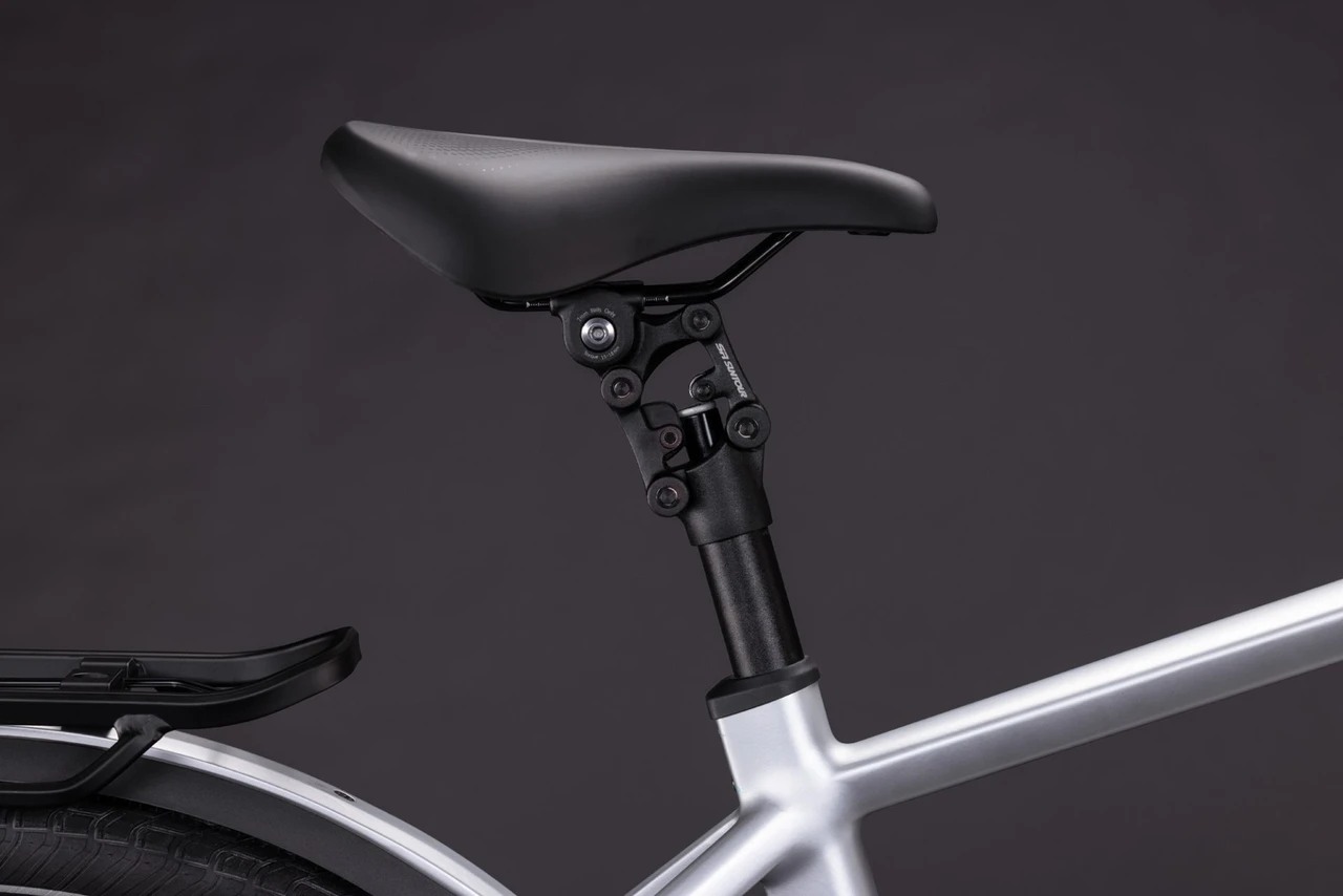 Cube kathmandu hybrid one 800 2027 heren zilver mat cube elektrische fietsen zadel