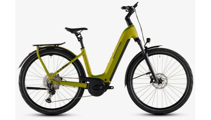 Cube kathmandu hybrid pro 800 2026 lage instap groen mat cube elektrische hybride fietsen