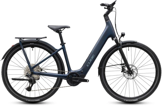 Cube kathmandu hybrid c62 pro 400x dames blauw mat cube elektrische fietsen