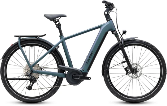 Cube kathmandu hybrid pro 2027 heren blauwgrijs mat cube elektrische fietsen