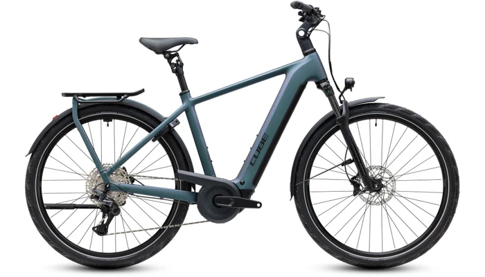 Cube kathmandu hybrid pro 2027 heren blauwgrijs mat cube elektrische fietsen