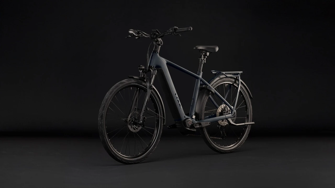 Cube kathmandu hybrid pro 2027 heren zwart mat cube elektrische fietsen achterkant
