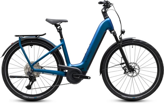 Cube kathmandu hybrid slx800 dames blauw mat cube elektrische hybride fietsen