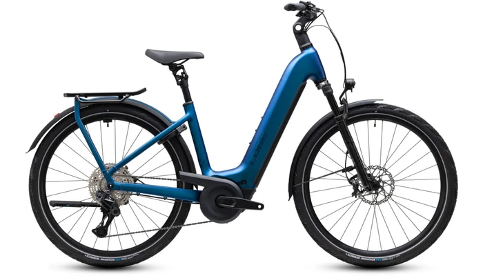 Cube kathmandu hybrid slx800 dames blauw mat cube elektrische hybride fietsen