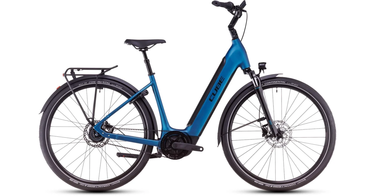 Cube supremehybriddeluxeone 626 lageinstap blauw cubeelektrsichestadsfietsen