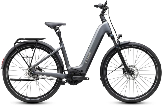 Cube touring hybrid deluxe slx800 2027 dames grijs mat cube elektrische stadsfietsen