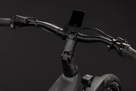Cube touring hybrid deluxe slx800 2027 heren grijs mat cube elektrische stadsfietsen stuur