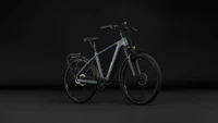 Cube touring hybrid deluxe slx800 2027 heren groen blauw mat cube elektrische stadsfietsen voorkant